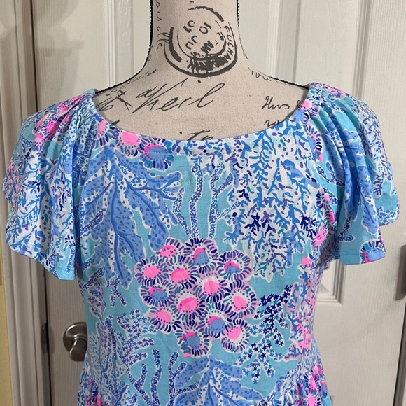 NWOT- Lilly Pulitzer Kawai Flutter Sleeve Dress - Picture 8 of 12